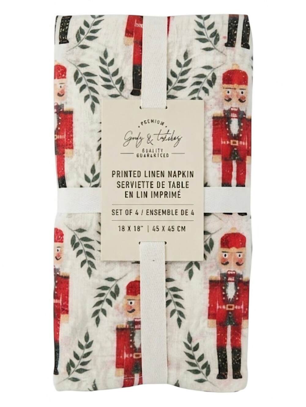 NEW Goods & Textiles Traditional Nutcracker Holiday Linen Napkins - Set of 4